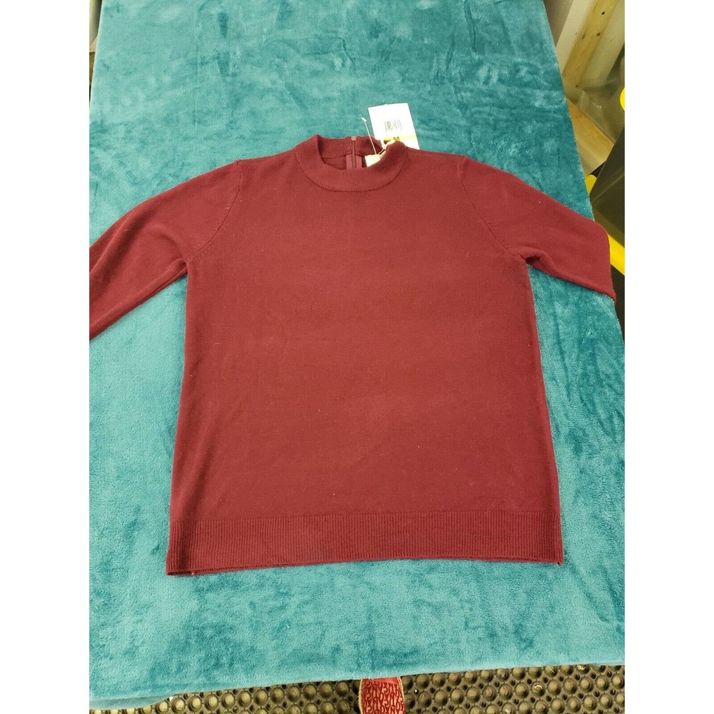 Carolyn Taylor Womens Red Long Sleeve Pullover Sweater Size Medium Cotton NWT